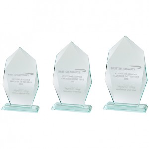 INNOVATE JADE GLASS AWARD - 215MM - AVAILABLE IN 3 SIZES